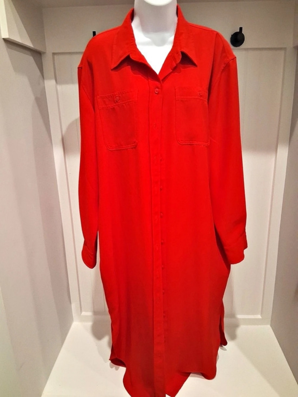 Lauren Ralph Lauren Button Front Red Maxi Dress